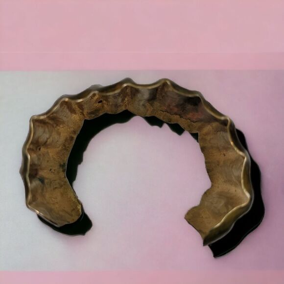 Crinkle Cut Copper Colored Cuff Adjustable - Picture 2 of 4